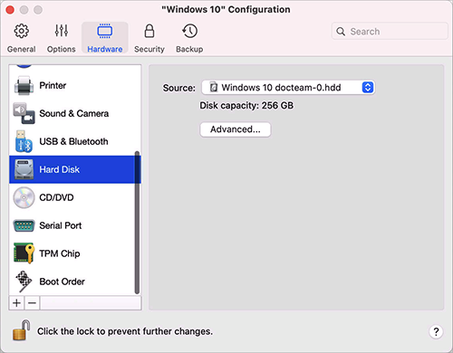 Parallels Desktop Help - Hard Disk Settings